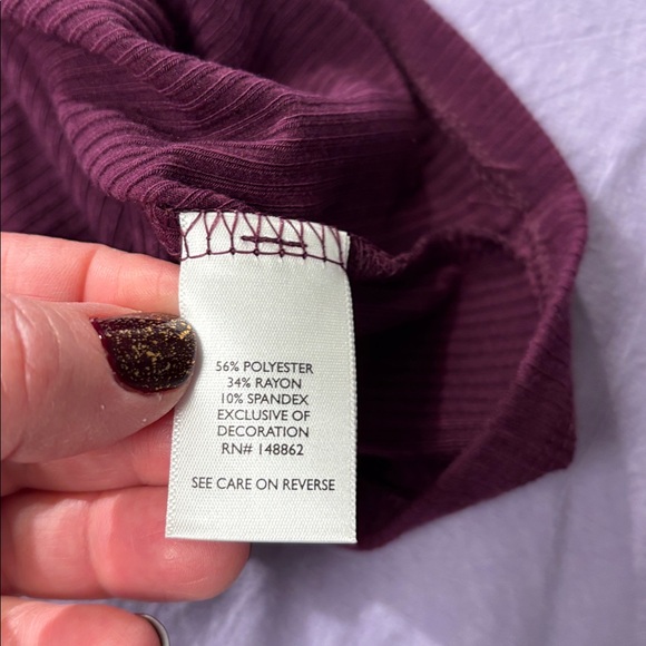 Torrid size 1 rib super soft cami with lace details NWT in purple - Picture 5 of 7